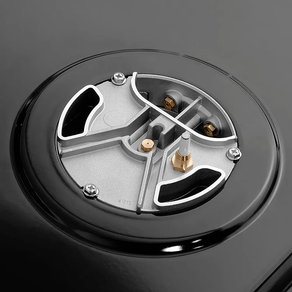 ZLINE Autograph Edition Classic 30-inch rangetop in satin stainless steel and champagne bronze accents PCRTSZ-30-CB, from above