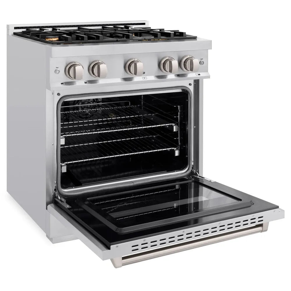 ZLINE Classic 30-inch range in stainless steel CDR-BR-30, door open