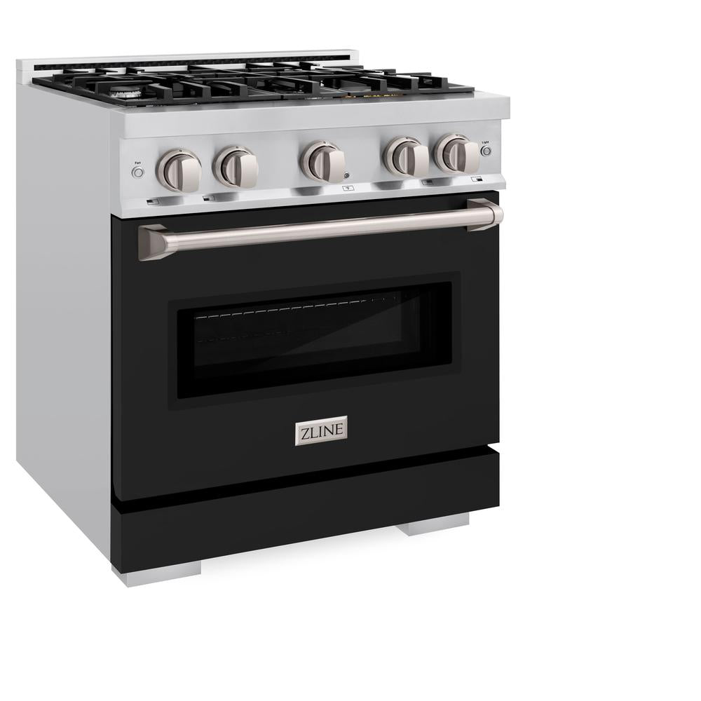 ZLINE Classic 30-inch range in stainless steel with black matte door CDR-BLM-30, view 6