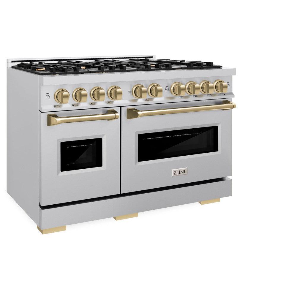 ZLINE Autograph Edition Classic 48-inch range in stainless steel and champagne bronze accents CDRZ-48-CB, view 6