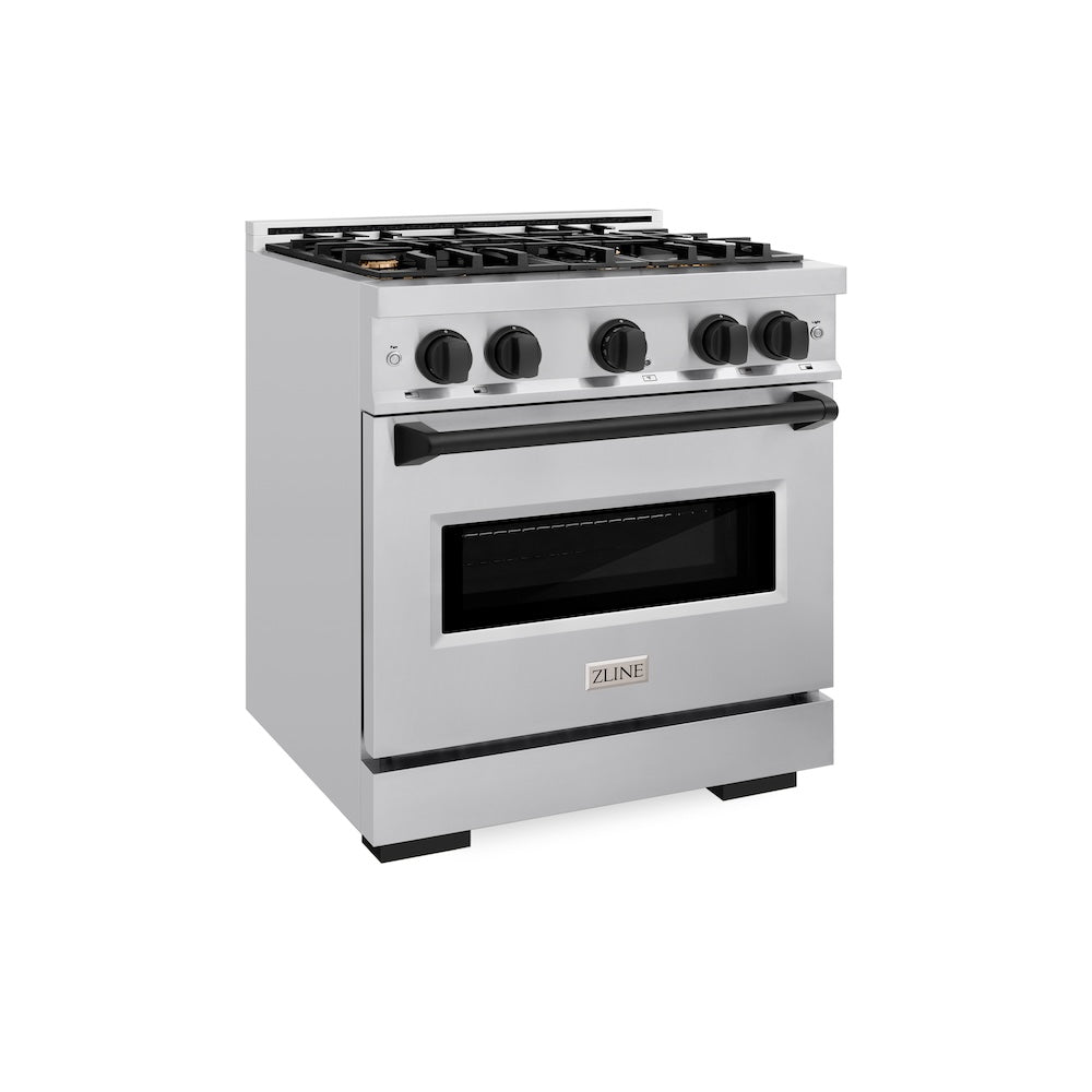 ZLINE Autograph Edition Classic 30-inch range in stainless steel and matte black accents CDRZ-30-MB