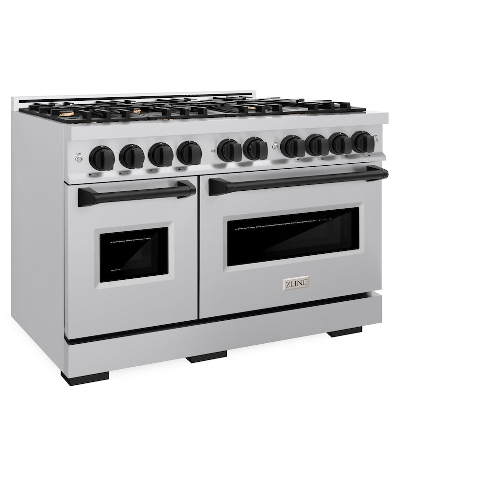 ZLINE Autograph Edition Classic 48-inch range in stainless steel and matte black accents CDRZ-48-MB, view 4