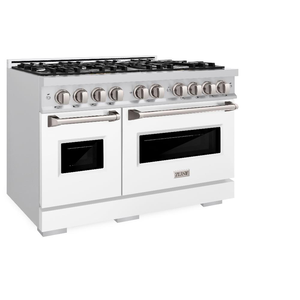 ZLINE Classic 48-inch range in stainless steel with white matte door CDR-WM-48, view 5