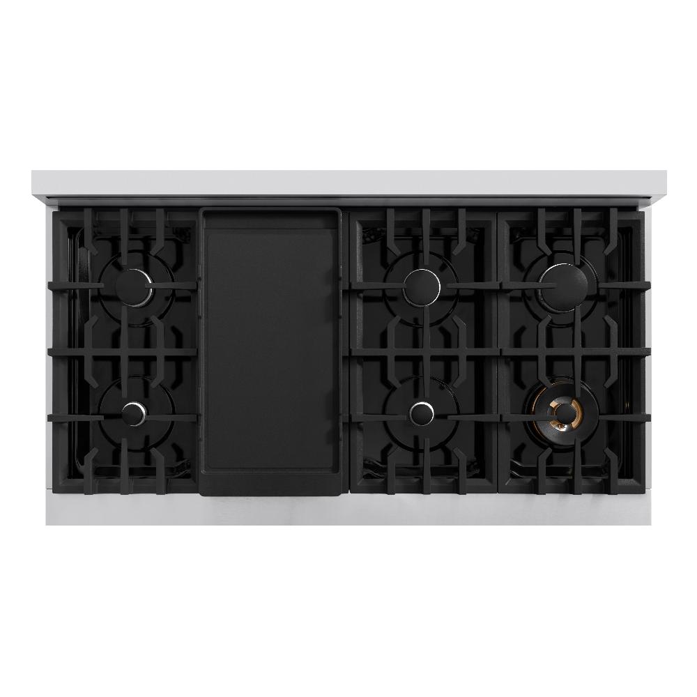 ZLINE Classic 48-inch range in stainless steel with white matte door CDR-WM-48, from above