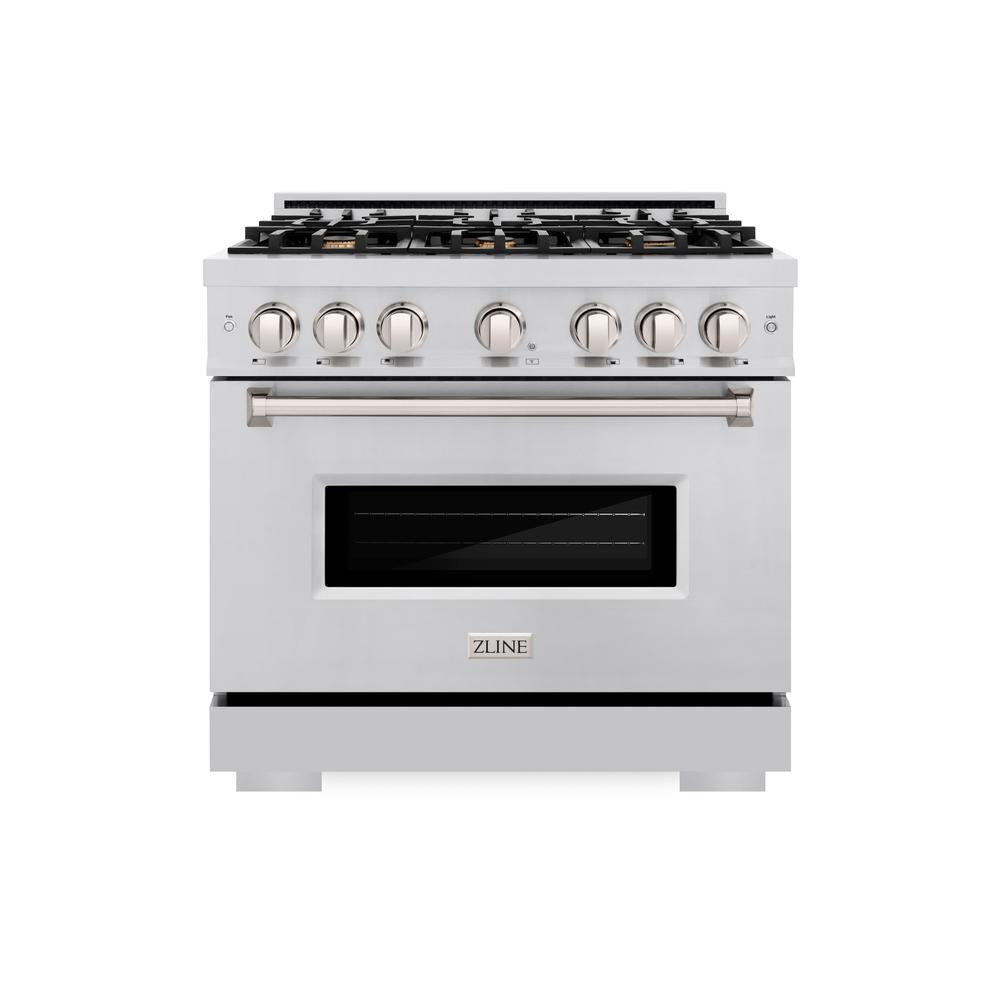 ZLINE Classic 36-inch range in stainless steel CGR-BR-36, front view