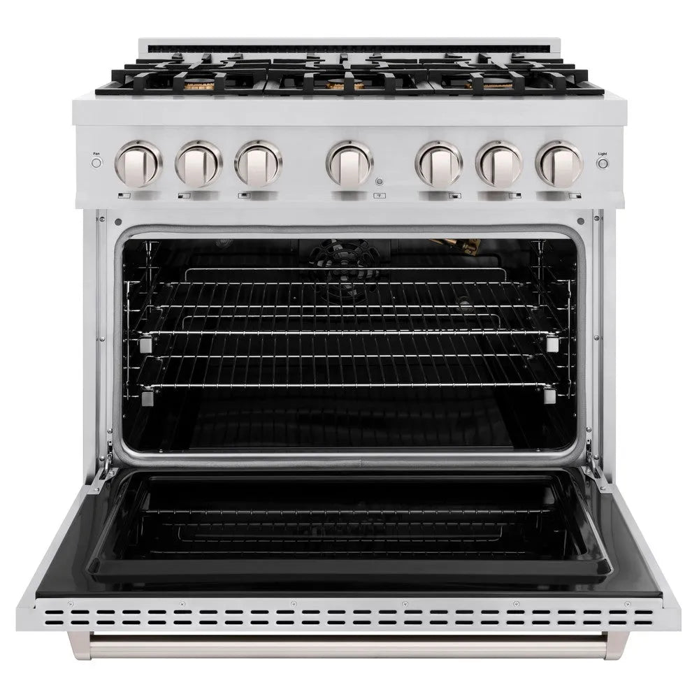 ZLINE Classic 36-inch range in stainless steel CGR-BR-36, front view