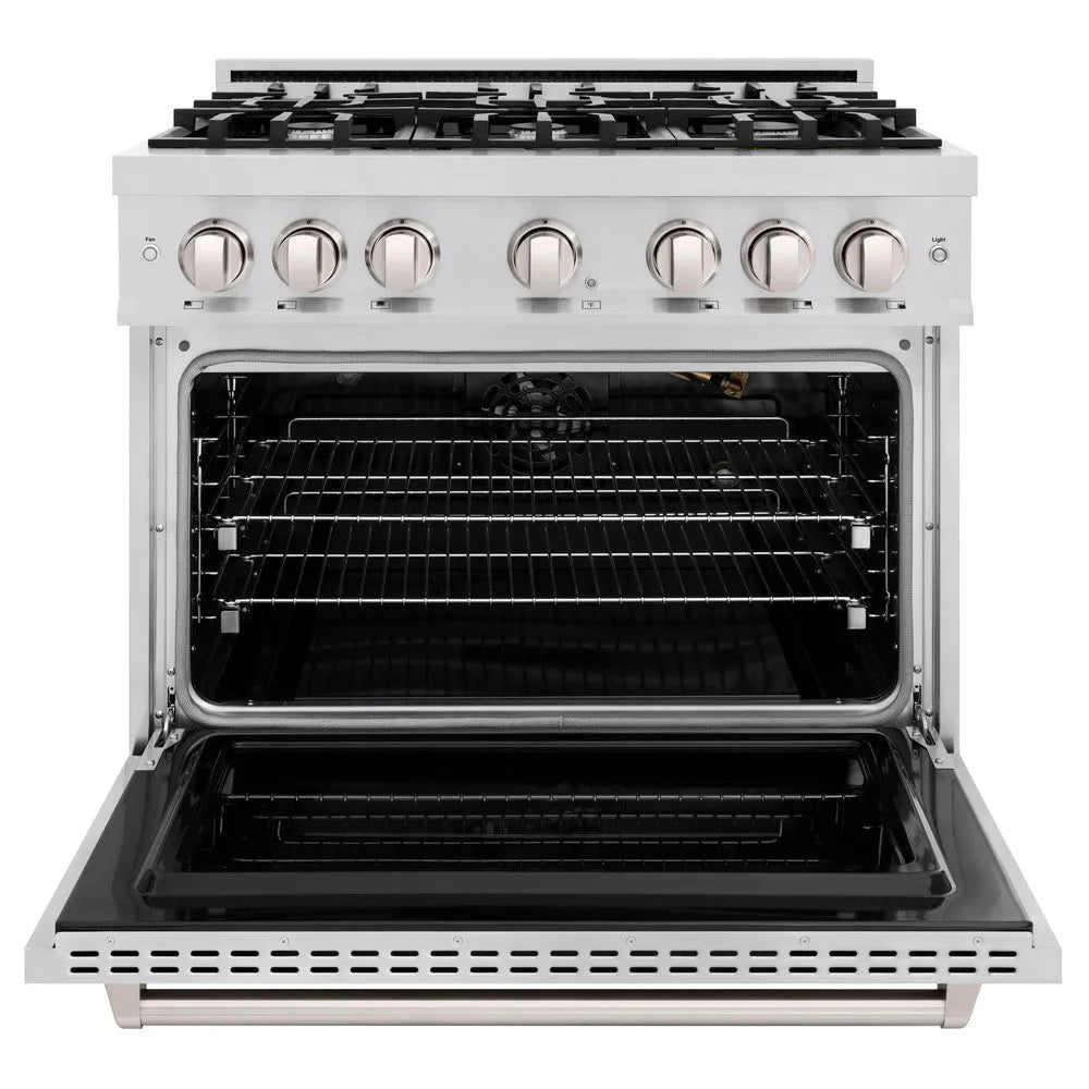 ZLINE Classic 36-inch range in stainless steel CGR36, front view