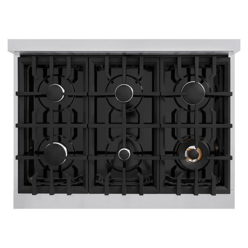 ZLINE Classic 36-inch range in stainless steel CGR36, from above