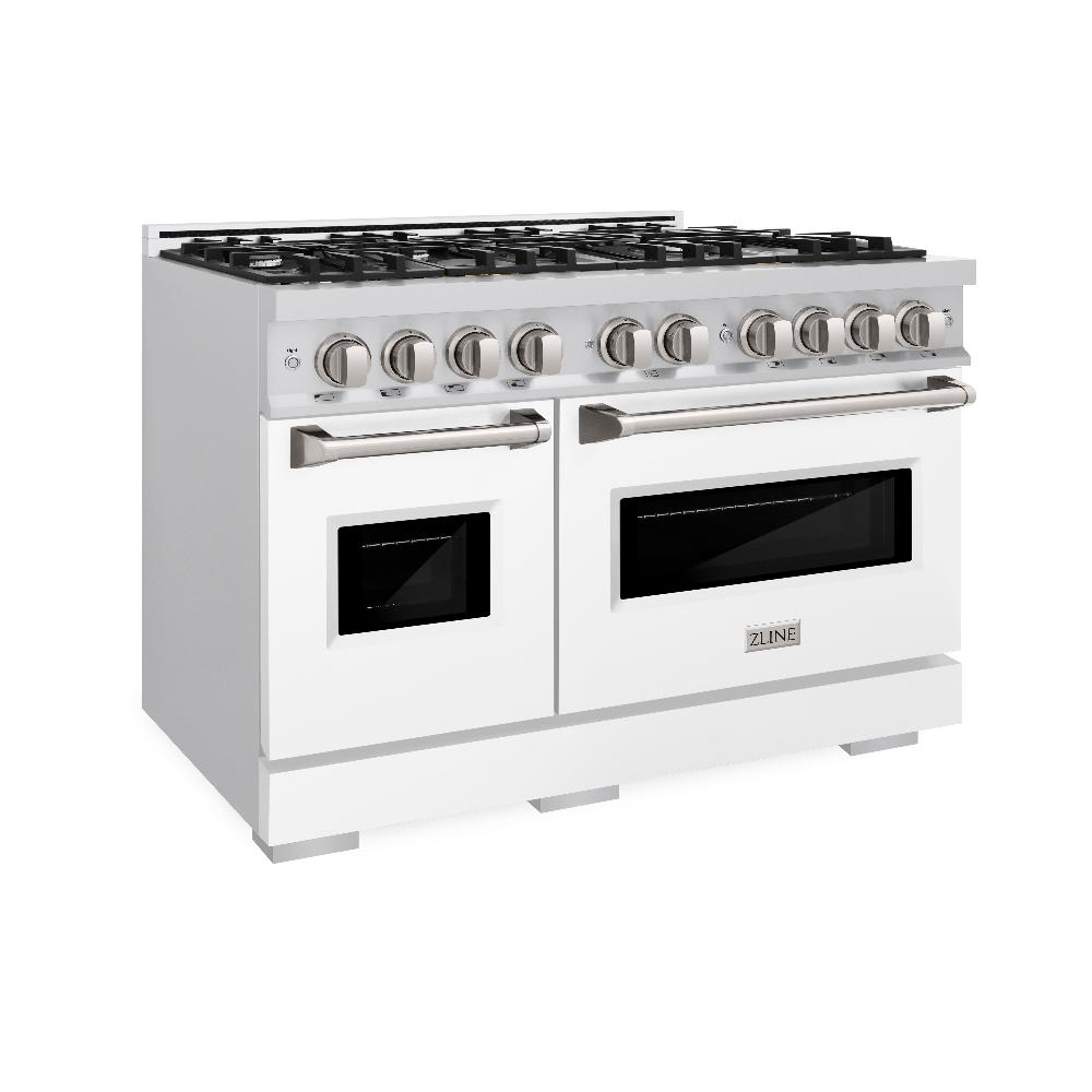 ZLINE Classic 48-inch range in stainless steel with white matte door CGR-WM-48