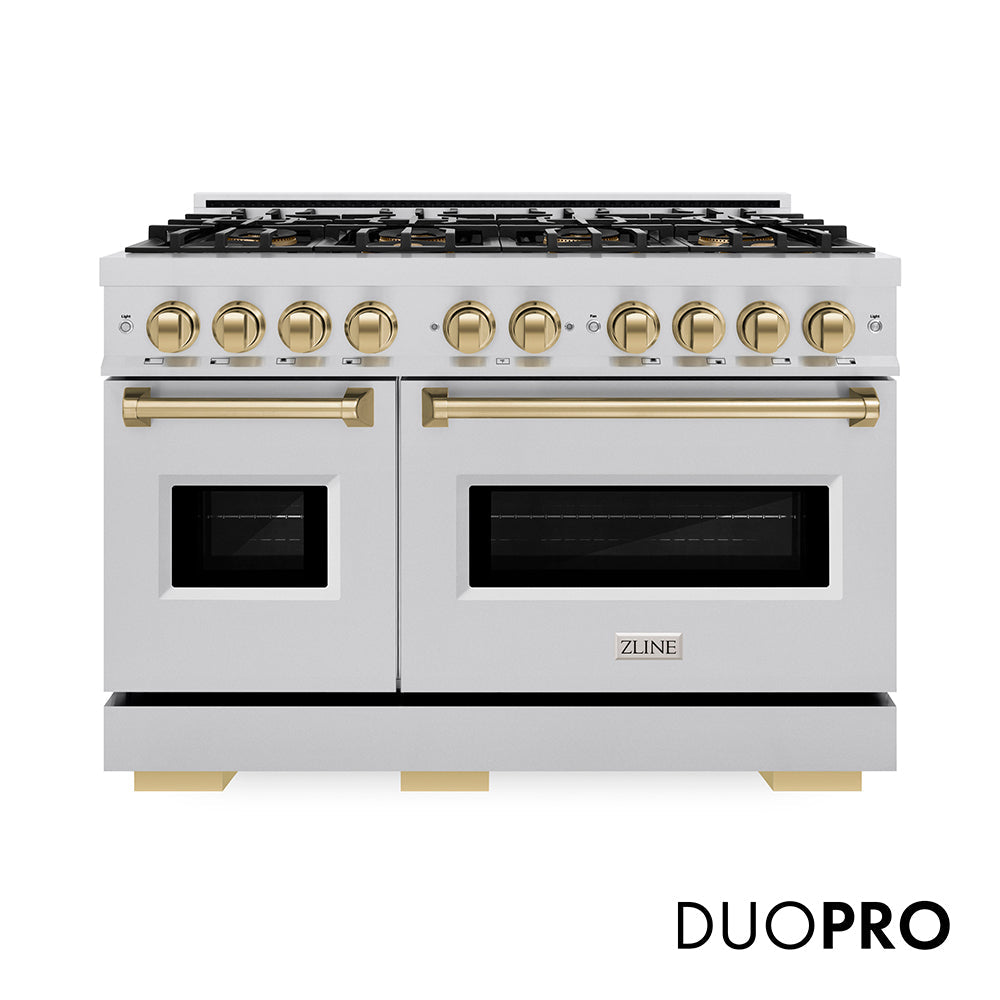 ZLINE Autograph Edition Classic 48-inch range in stainless steel and champagne bronze accents PCDRZ-48-CB