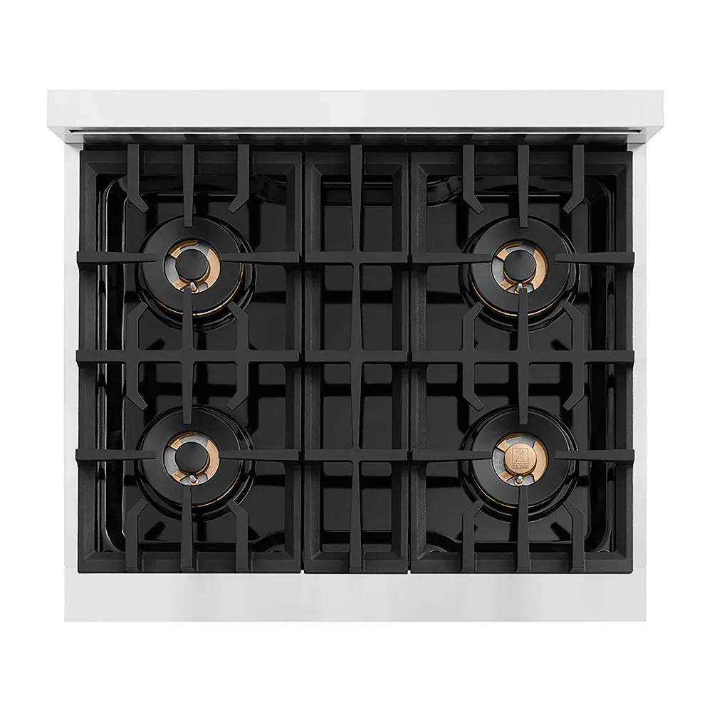 ZLINE Classic 30-inch rangetop in stainless steel PCRT30, from above