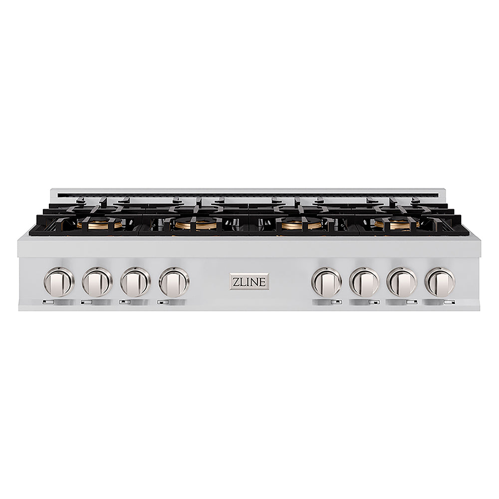 ZLINE Classic 48-inch rangetop in stainless steel PCRT48, front view