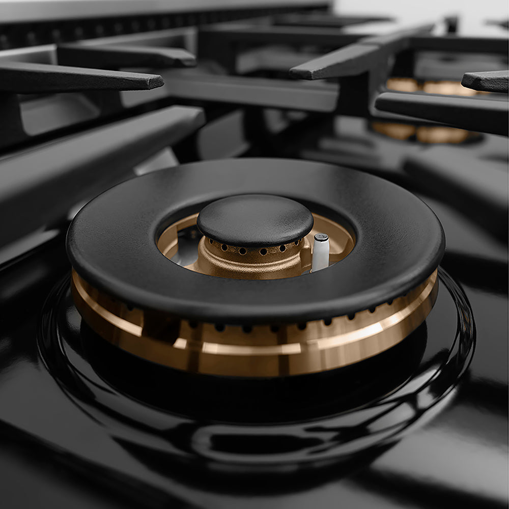 ZLINE Autograph Edition Classic 30-inch rangetop in stainless steel and matte black accents PCRTZ-30-MB, from above