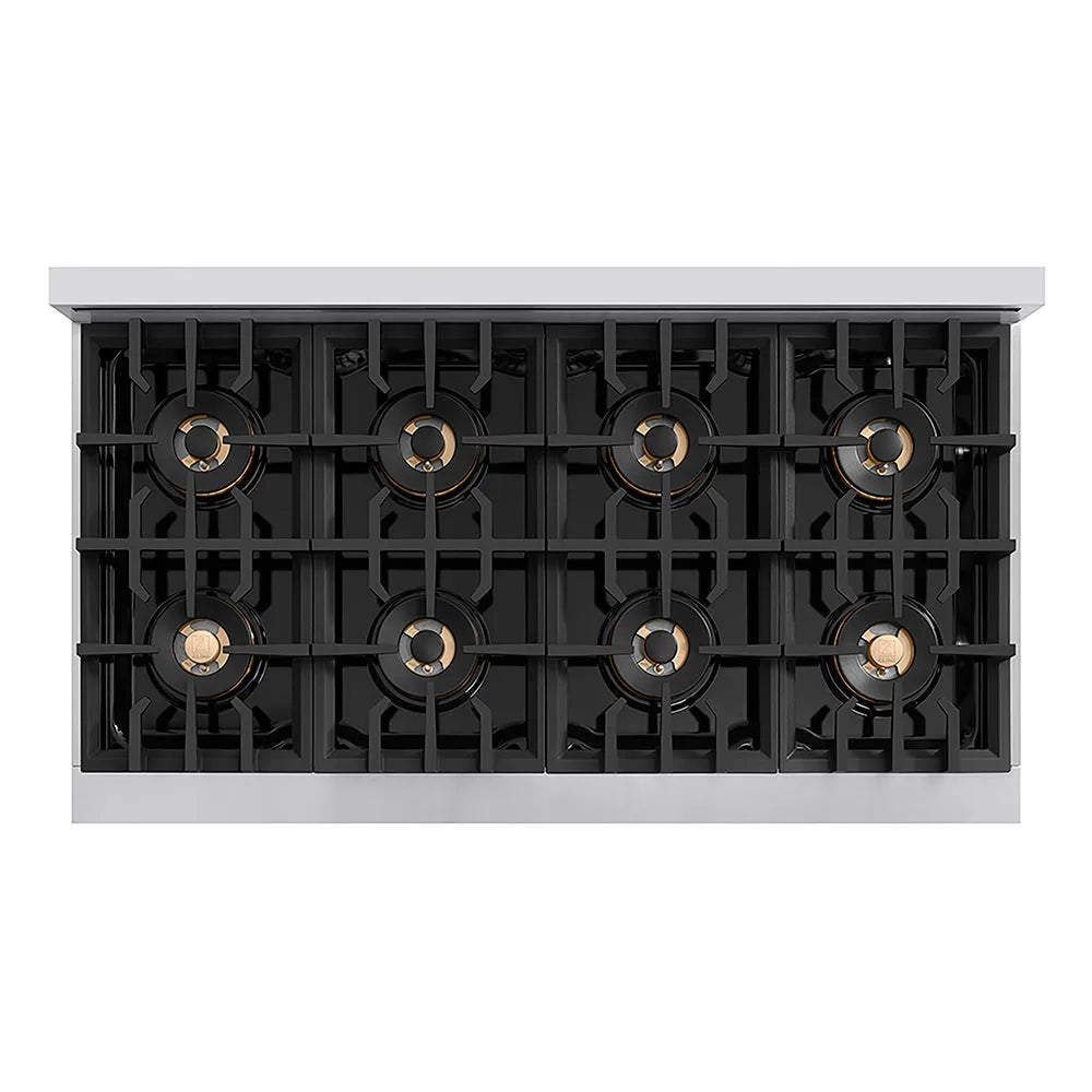 ZLINE Autograph Edition Classic 48-inch rangetop in stainless steel and matte black accents PCRTZ-48-MB, from above