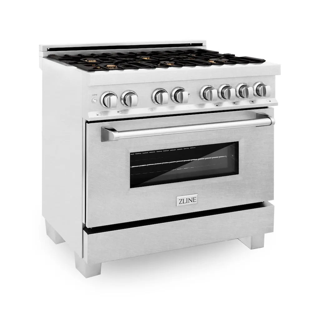 ZLINE Legacy 36-inch range in satin stainless steel RAS-SN-BR-36