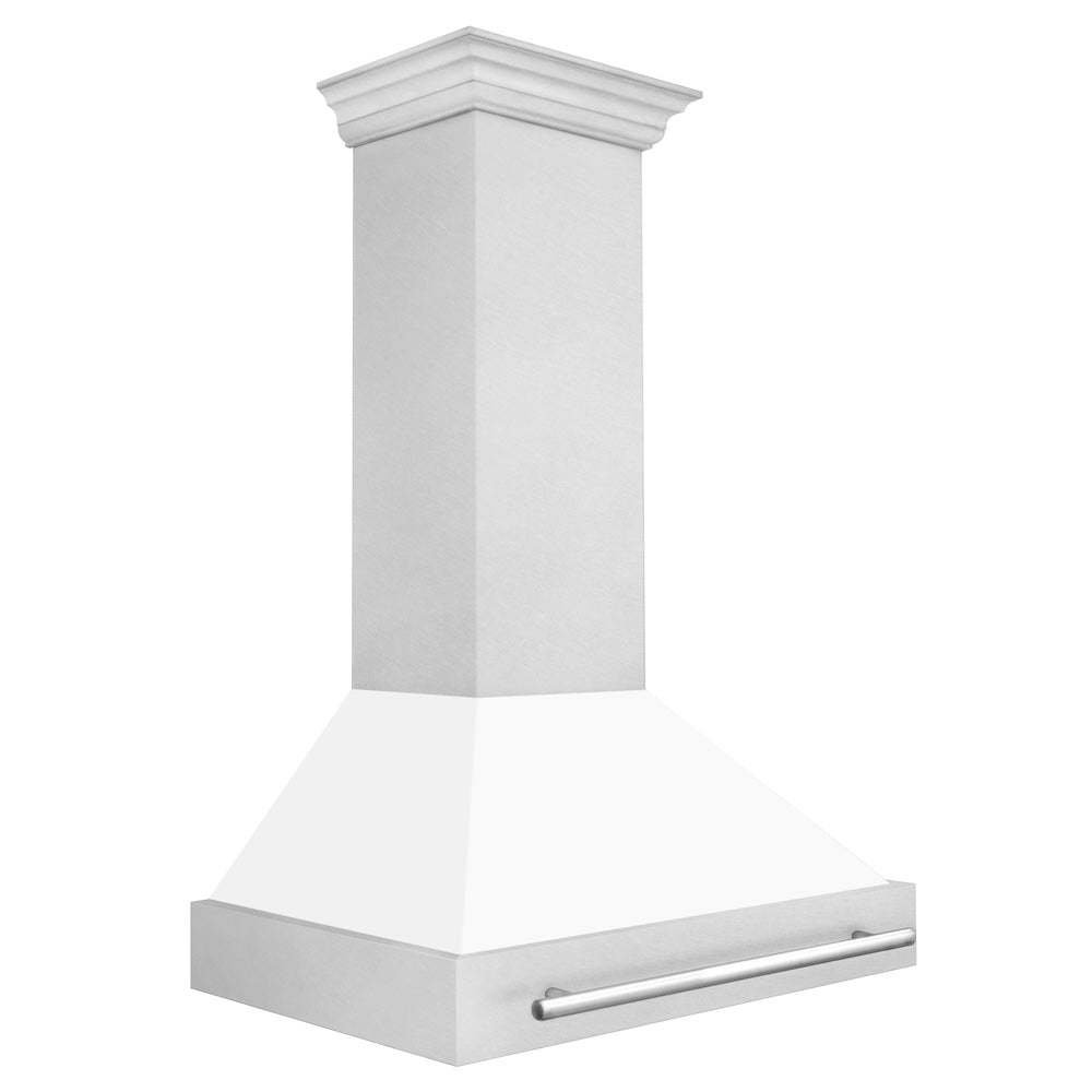 ZLINE 36-inch range hood in satin stainless steel 8654SNX-WM-36, side view