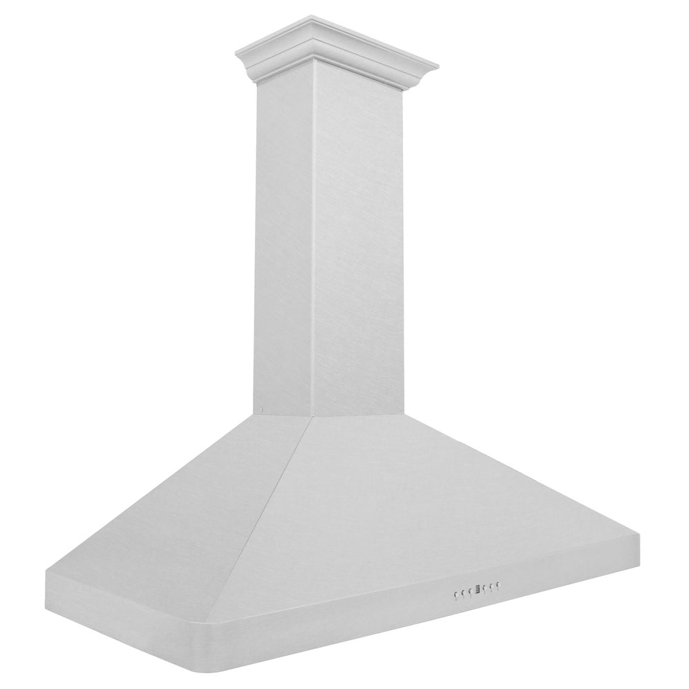 ZLINE 48-inch range hood in satin stainless steel 8KF2S-48, side view