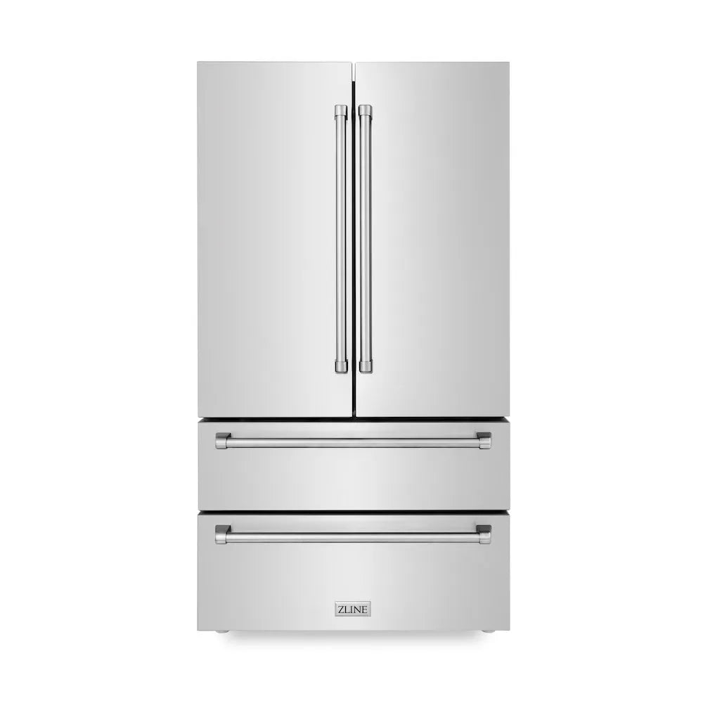 ZLINE 36-inch refrigerator in fingerprint-resistant stainless steel with bright white interior RFM-36