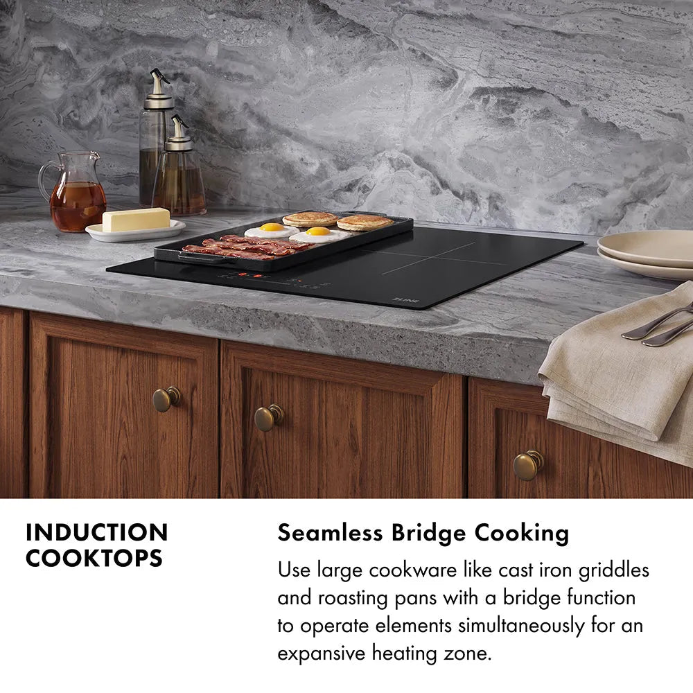 ZLINE 24-inch cooktop in stainless steel FCIND-24, from above