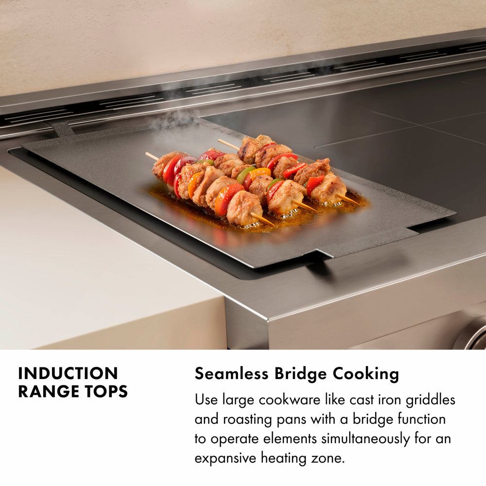 ZLINE Autograph Edition Paramount 48-inch rangetop in satin stainless steel and matte black accents SINRTSZ-48-MB, from above