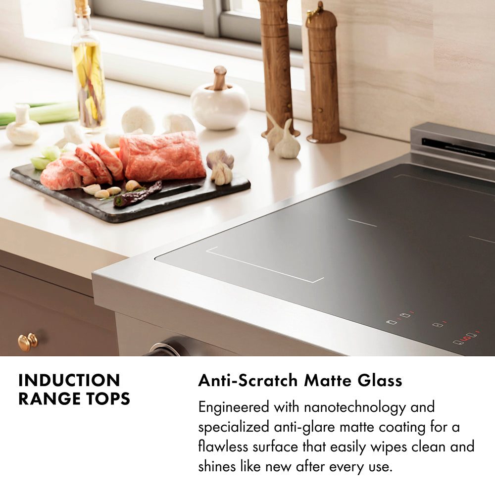 ZLINE Autograph Edition Paramount 36-inch rangetop in stainless steel and champagne bronze accents SINRTZ-36-CB, from above
