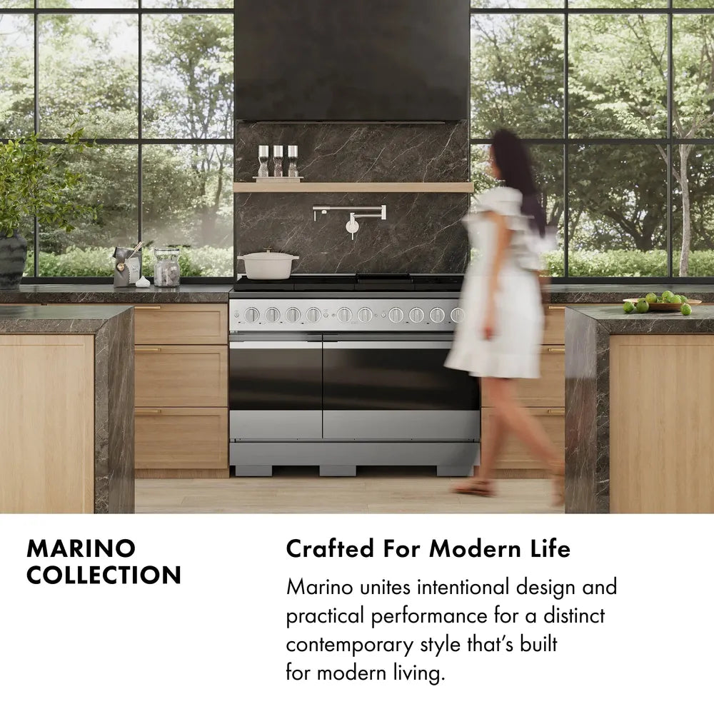 ZLINE Autograph Edition Marino 30-inch range in black stainless steel and champagne bronze accents MINRBZ-30-CB, view 4