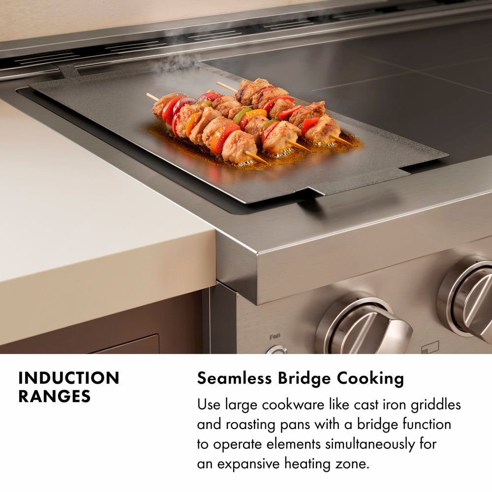 ZLINE Paramount 48-inch range in satin stainless steel with black matte door SINRS-BLM-48, view 3