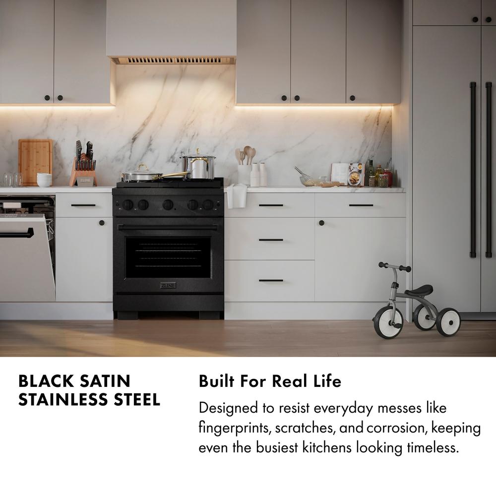 ZLINE Paramount 48-inch range in black satin stainless steel PSDRBS-48, view 3