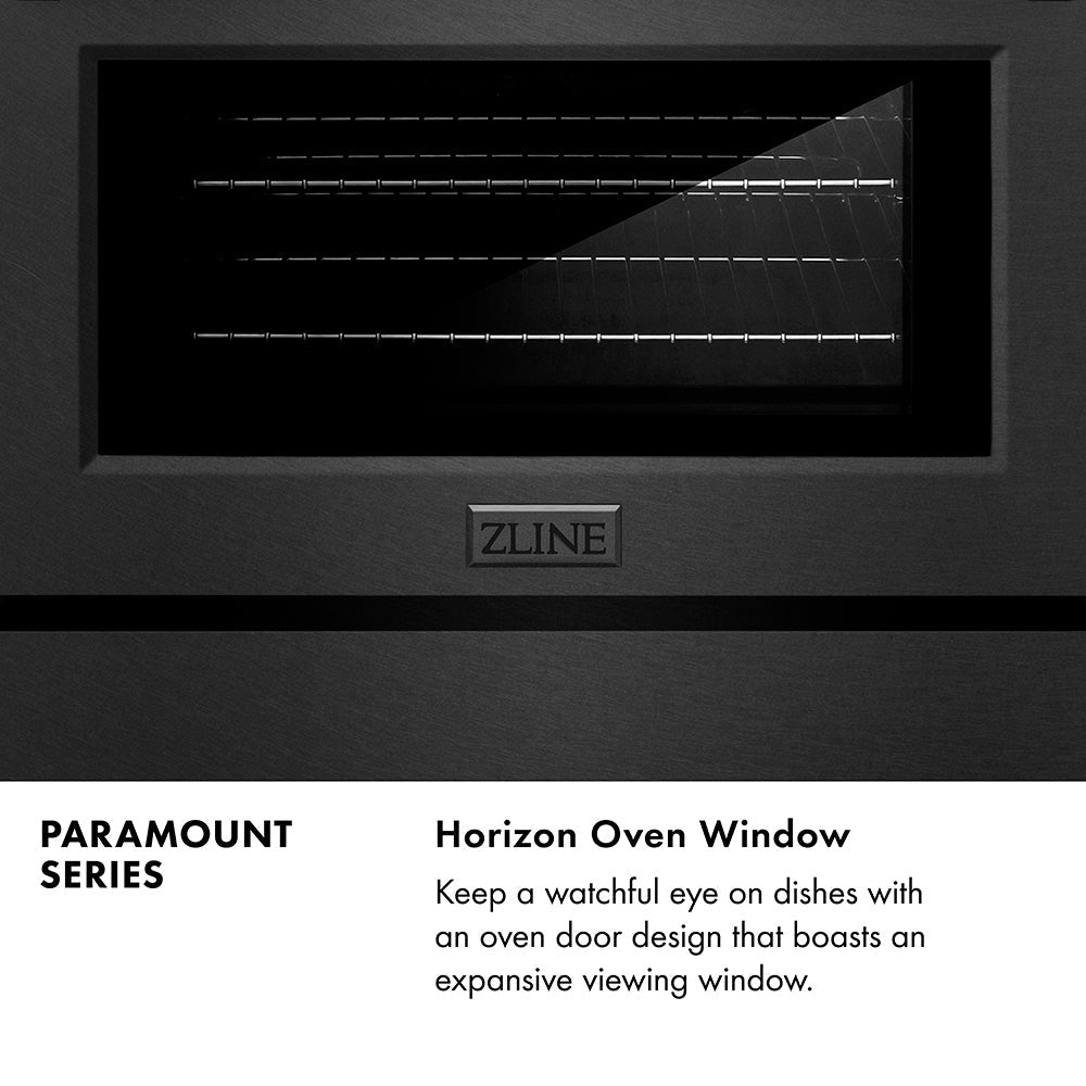 ZLINE Paramount 48-inch range in black satin stainless steel and matte black and champagne bronze accents SGRBSZ-48-MBCB, view 4