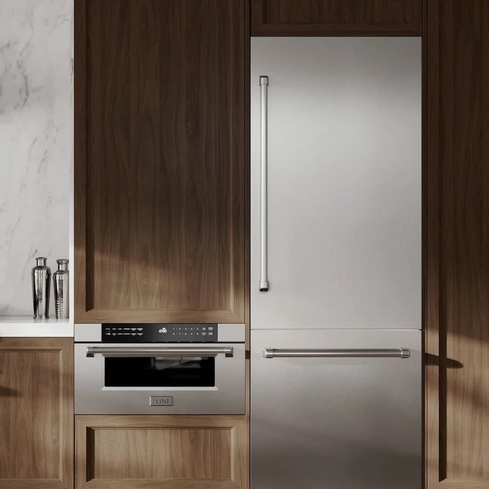 ZLINE 30-inch refrigerator in satin stainless steel with graphite gray interior GRBIV-SN-30, view 2
