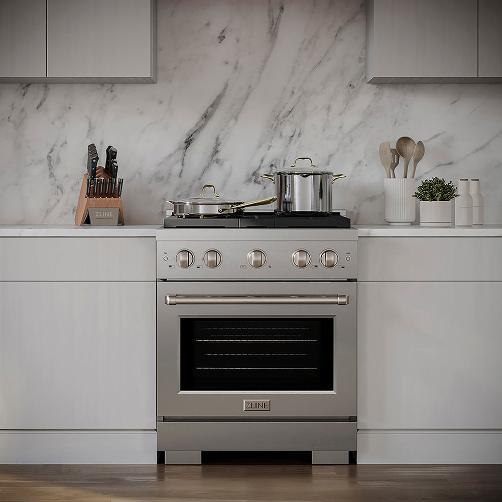 ZLINE Paramount 30-inch range in stainless steel PSGR30, view 3