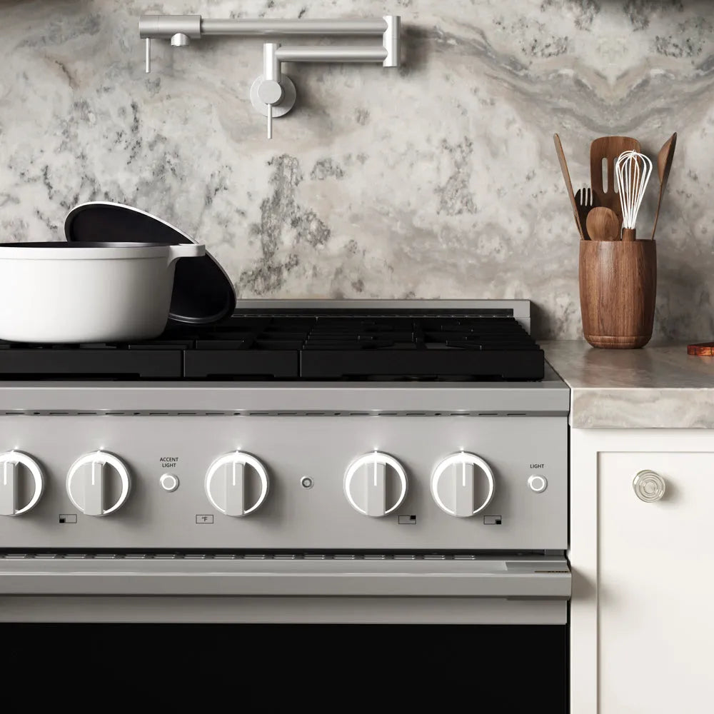 ZLINE Marino 30-inch range in stainless steel MDR-BR-30, front view