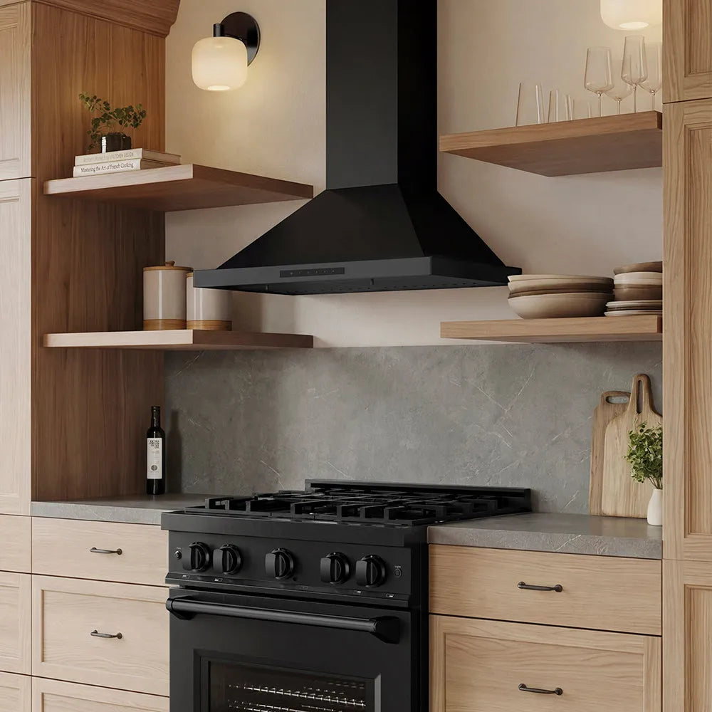 ZLINE Convertible Vent 30-inch range hood in black stainless steel BSKBN-30, view 7