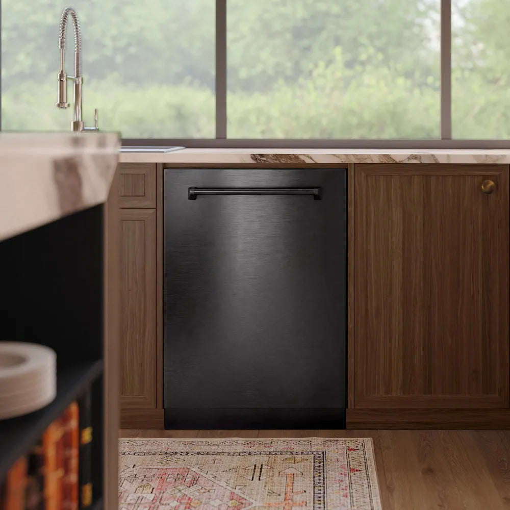 ZLINE Tallac 24-inch dishwasher in black stainless steel DWV-BS-24, front view