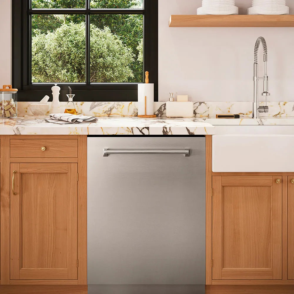 ZLINE Monument 24-inch dishwasher in stainless steel DWMT-304-24, front view