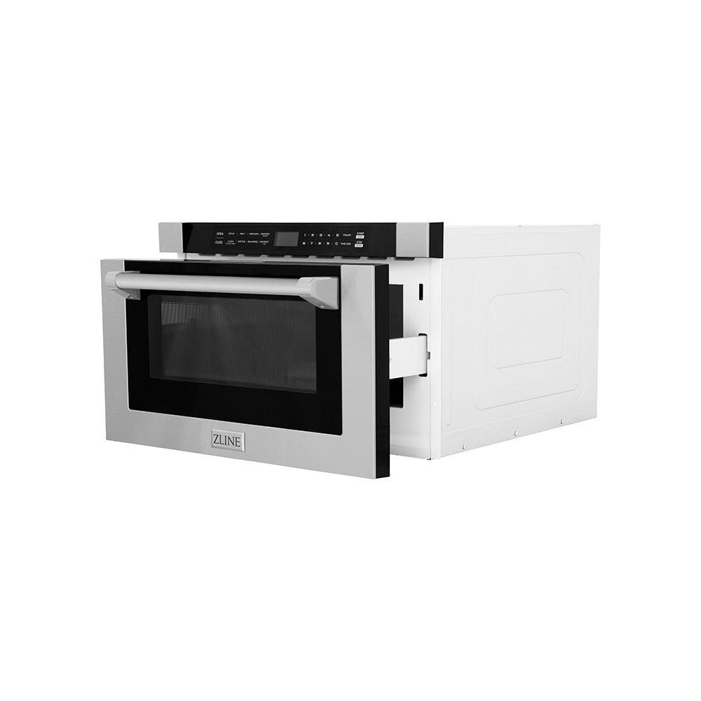 ZLINE 24-inch microwave in stainless steel MWD-1-H, door open