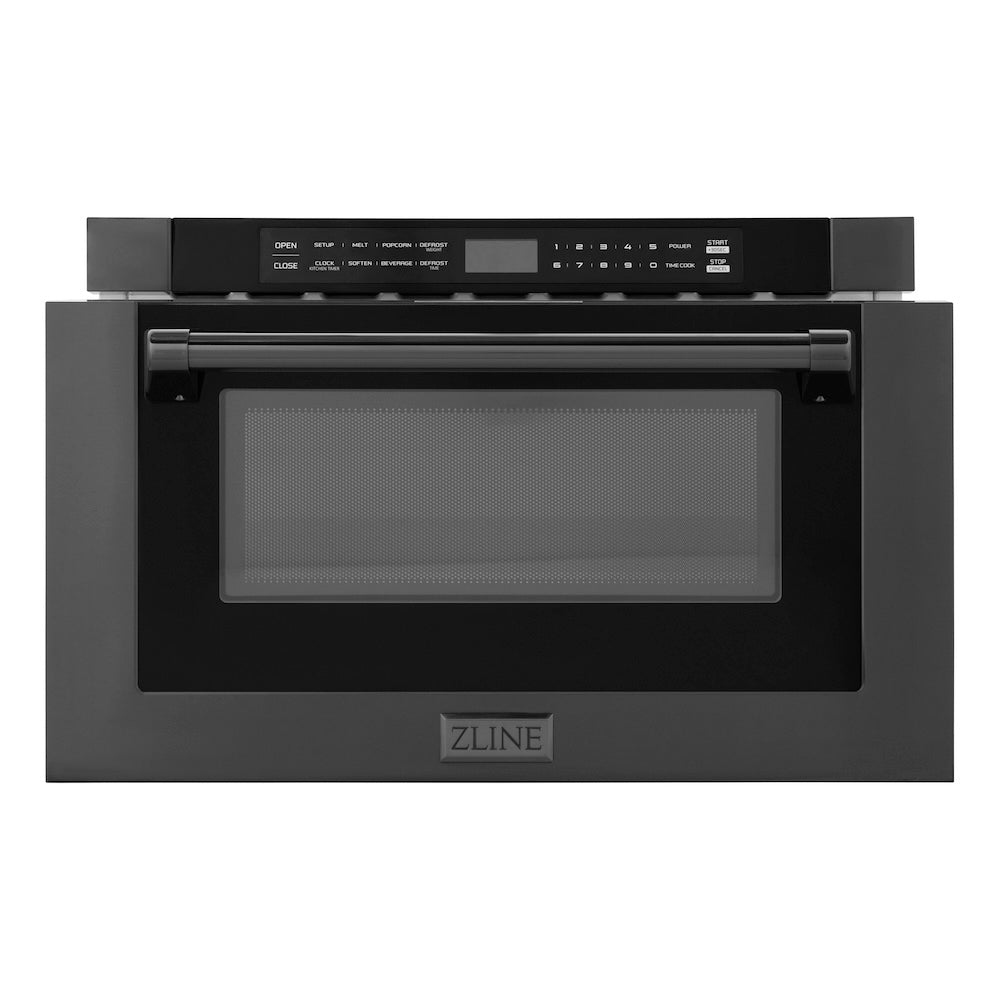 ZLINE 24-inch microwave in black stainless steel MWD-1-BS-H, front view
