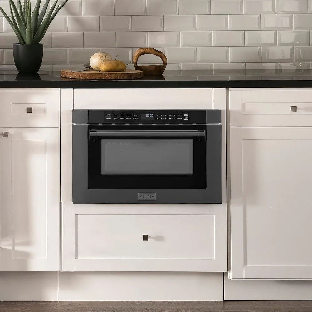 ZLINE 24-inch microwave in black stainless steel MWD-1-BS-H, view 2