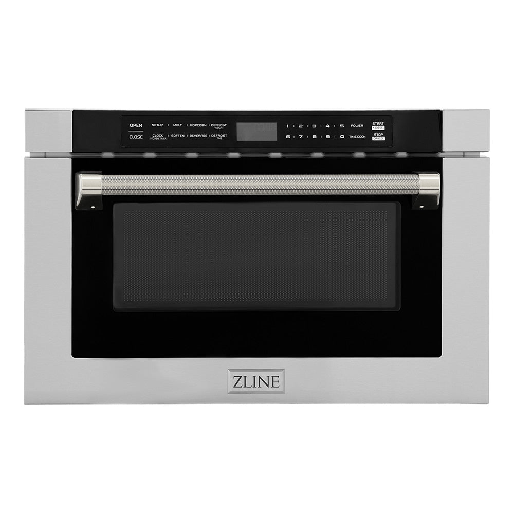 ZLINE Autograph Edition 24-inch microwave in stainless steel and polished nickel accents MWDZ-1-H-KPN