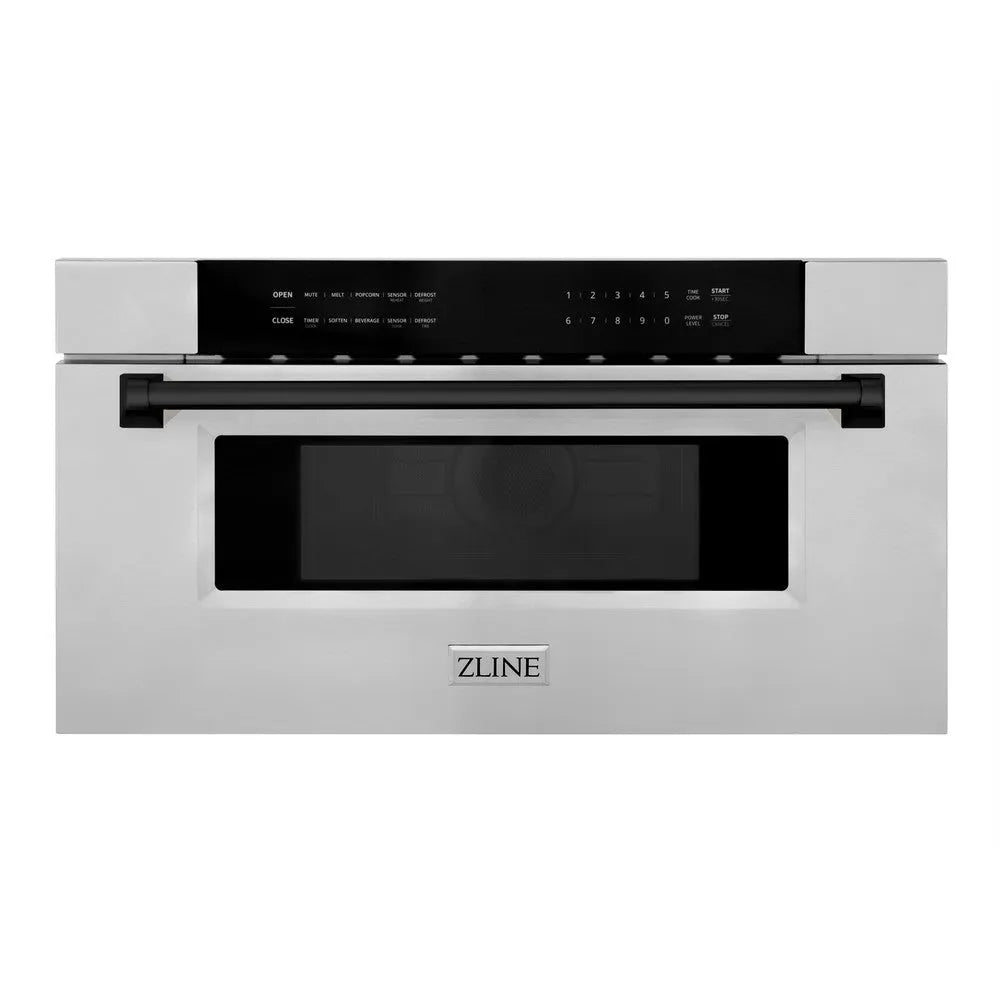 ZLINE Autograph Edition 30-inch microwave in stainless steel and matte black accents MWDZ-30-MB