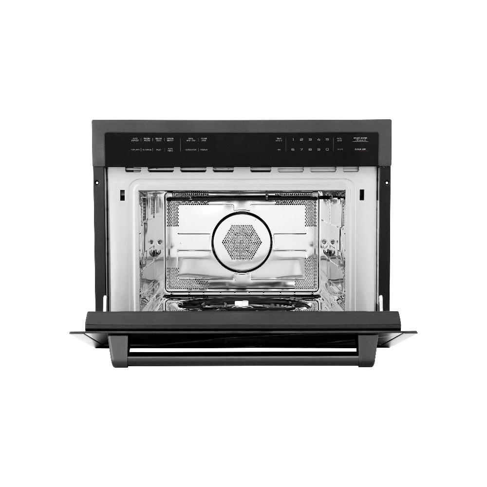 ZLINE 24-inch microwave in black stainless steel MWO-24-BS, front view