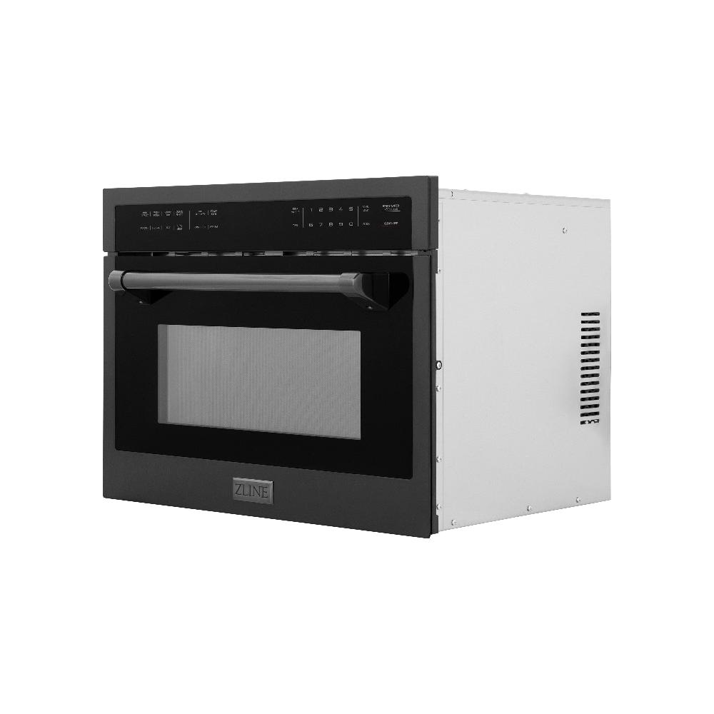 ZLINE 24-inch microwave in black stainless steel MWO-24-BS, side view