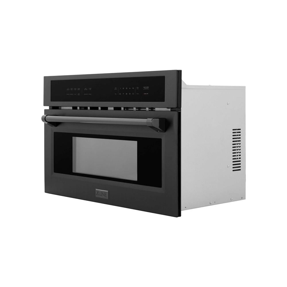 ZLINE 30-inch microwave in black stainless steel MWO-30-BS, side view
