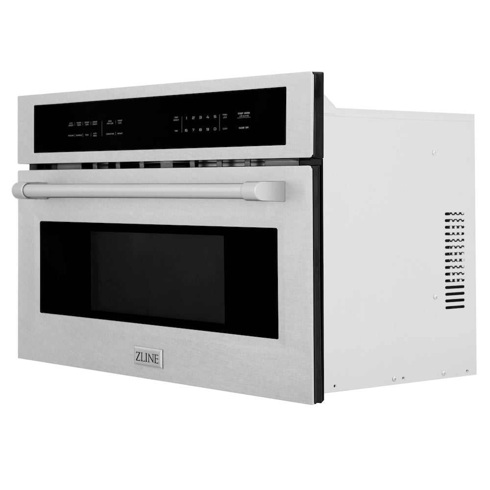 ZLINE 30-inch microwave in satin stainless steel MWO-30-SS, door open