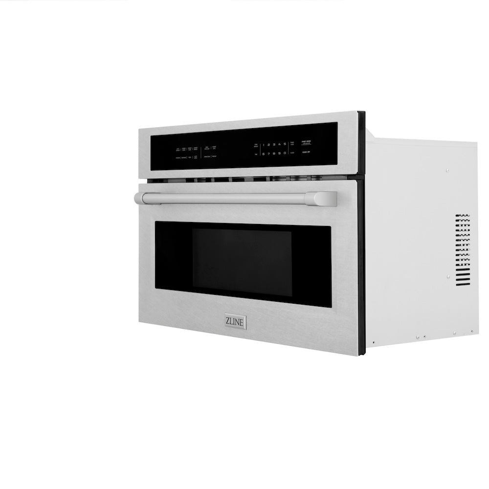 ZLINE 30-inch microwave in satin stainless steel MWO-30-SS, side view