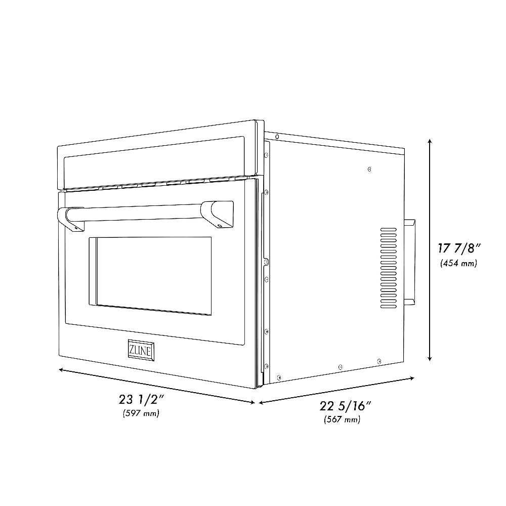ZLINE Autograph Edition 24-inch microwave in stainless steel and champagne bronze accents MWOZ-24-CB, view 7