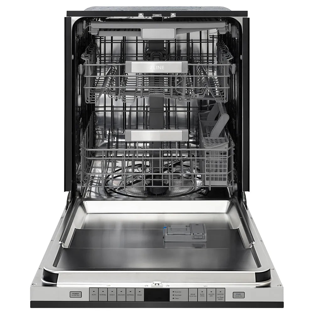 ZLINE Autograph Edition Monument 24-inch dishwasher in black stainless steel and champagne bronze accents DWMTZ-BS-24-CB, front view