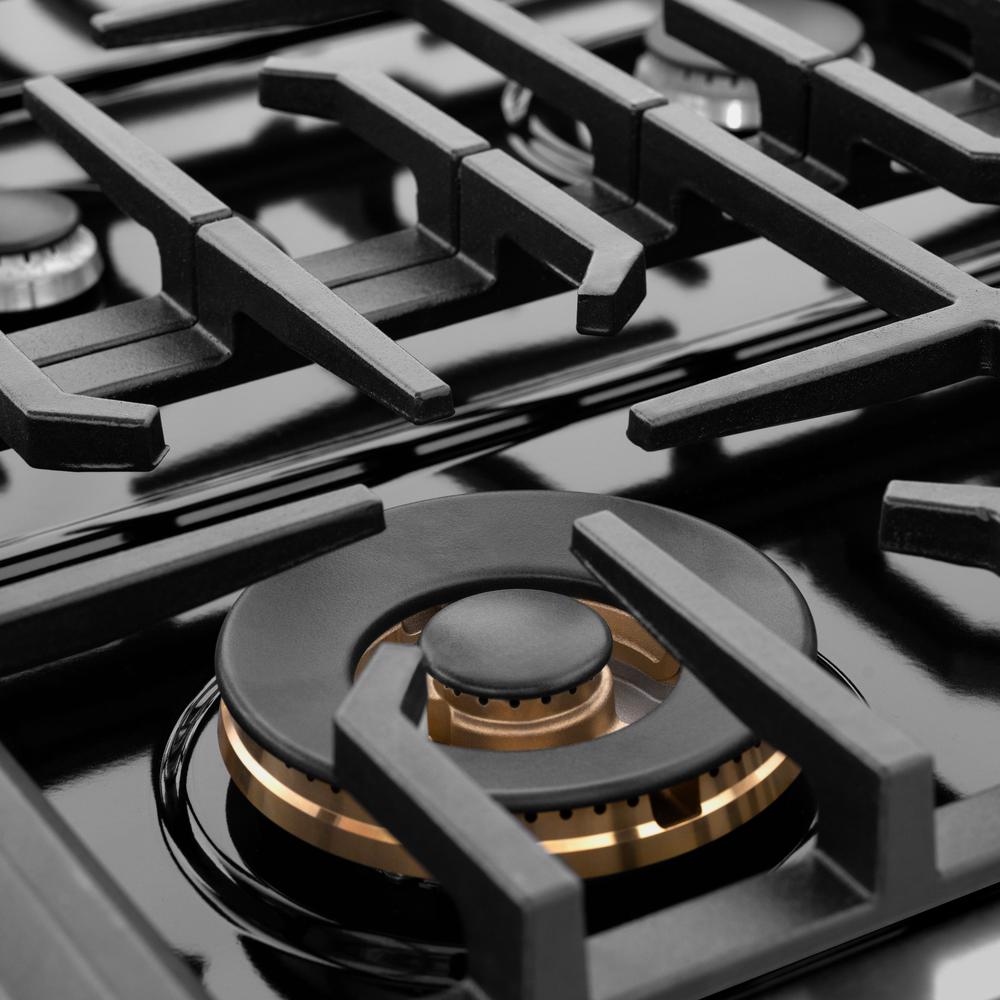 ZLINE Paramount 36-inch rangetop in black stainless steel SRTB-BR-36, from above