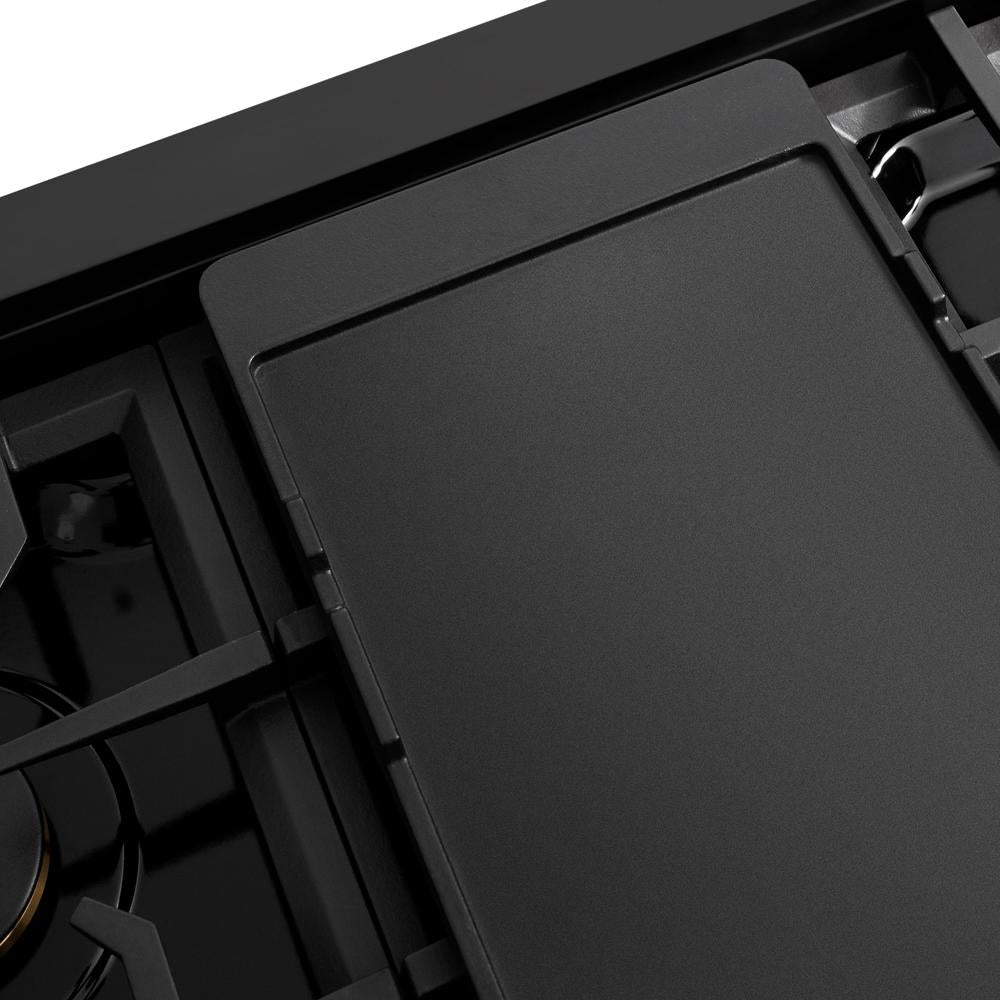 ZLINE Paramount 48-inch rangetop in black stainless steel SRTB-BR-48, from above