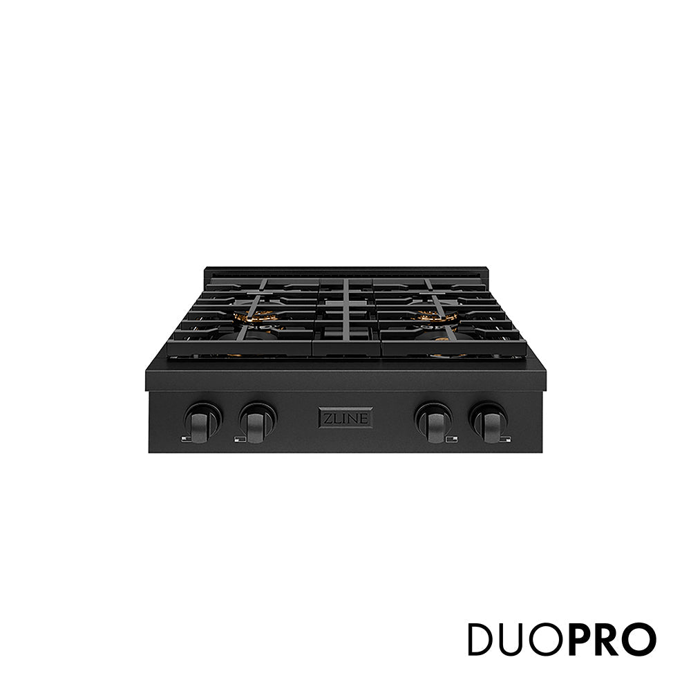 ZLINE Paramount 30-inch rangetop in black stainless steel PSRTB-30